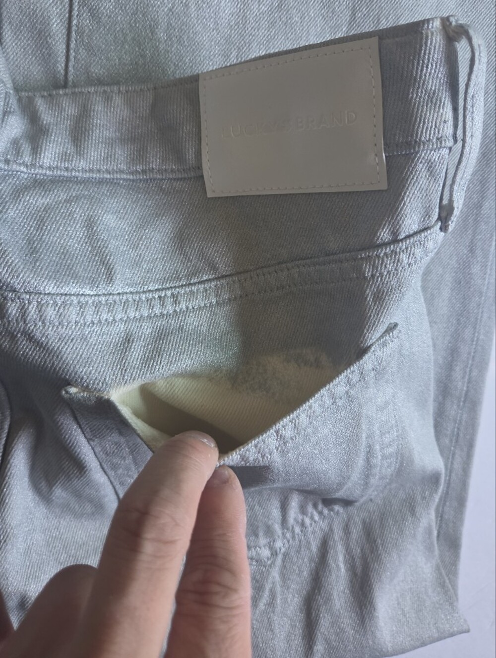 Lucky Brand Metallic Shimmer The Baggy Jeans - Picture 7 of 10
